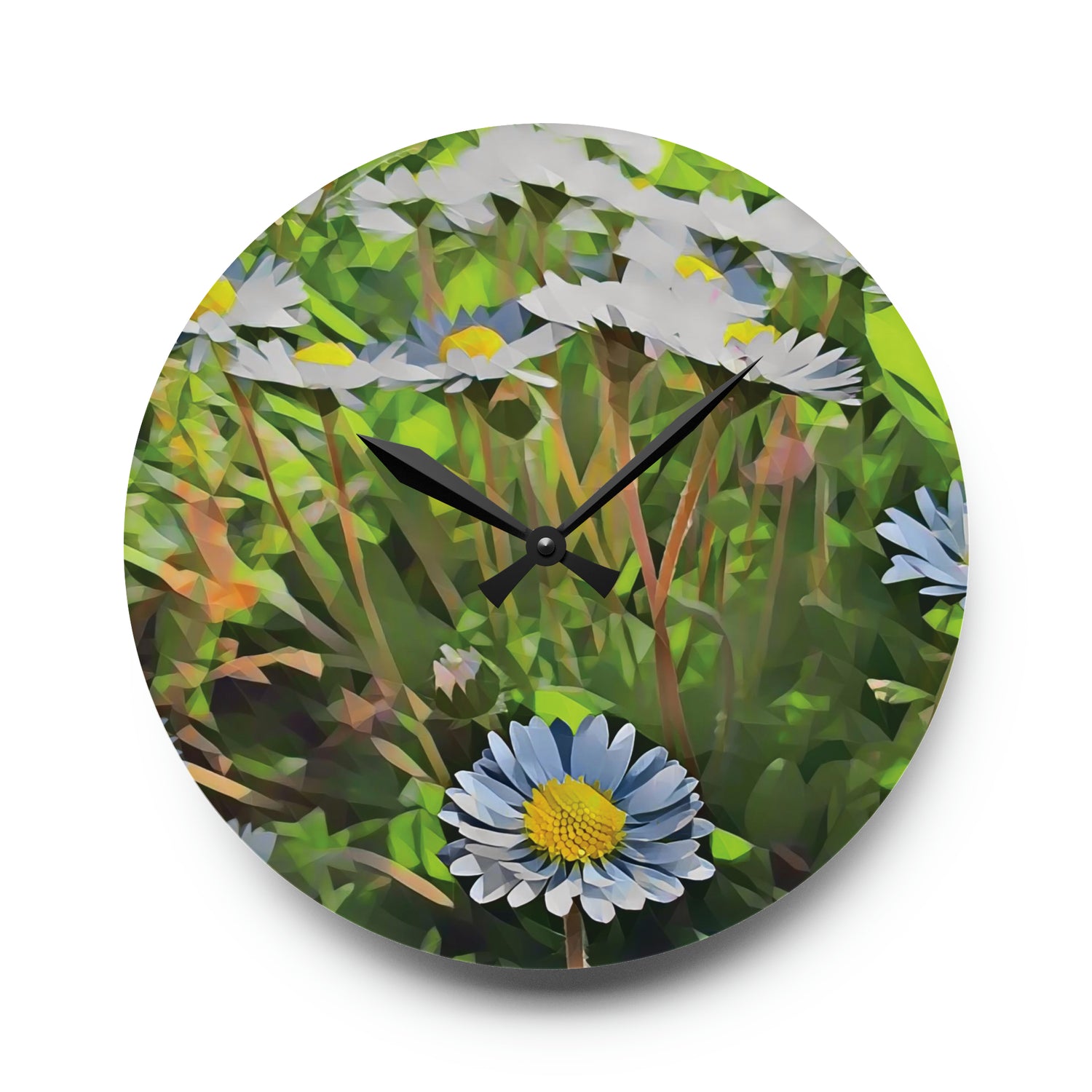 Acrylic Wall Clock - Poly Art - Flower of Daisies (Variant 1)