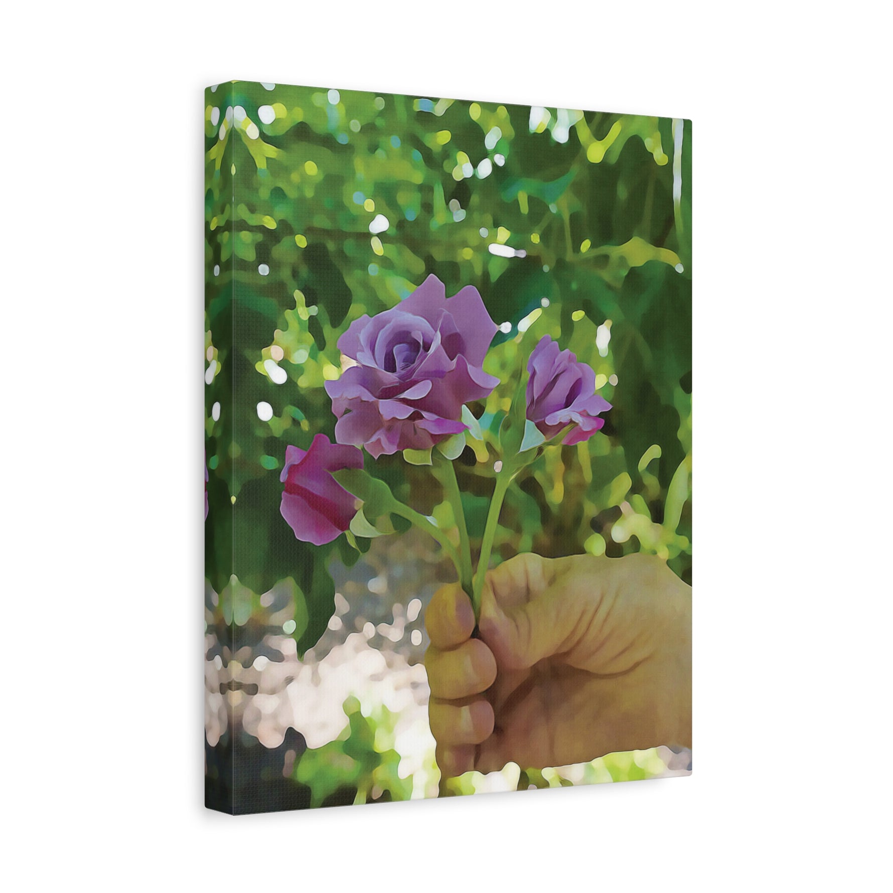 Stretched Matte Canvas - Flower of Rose, small bouquet