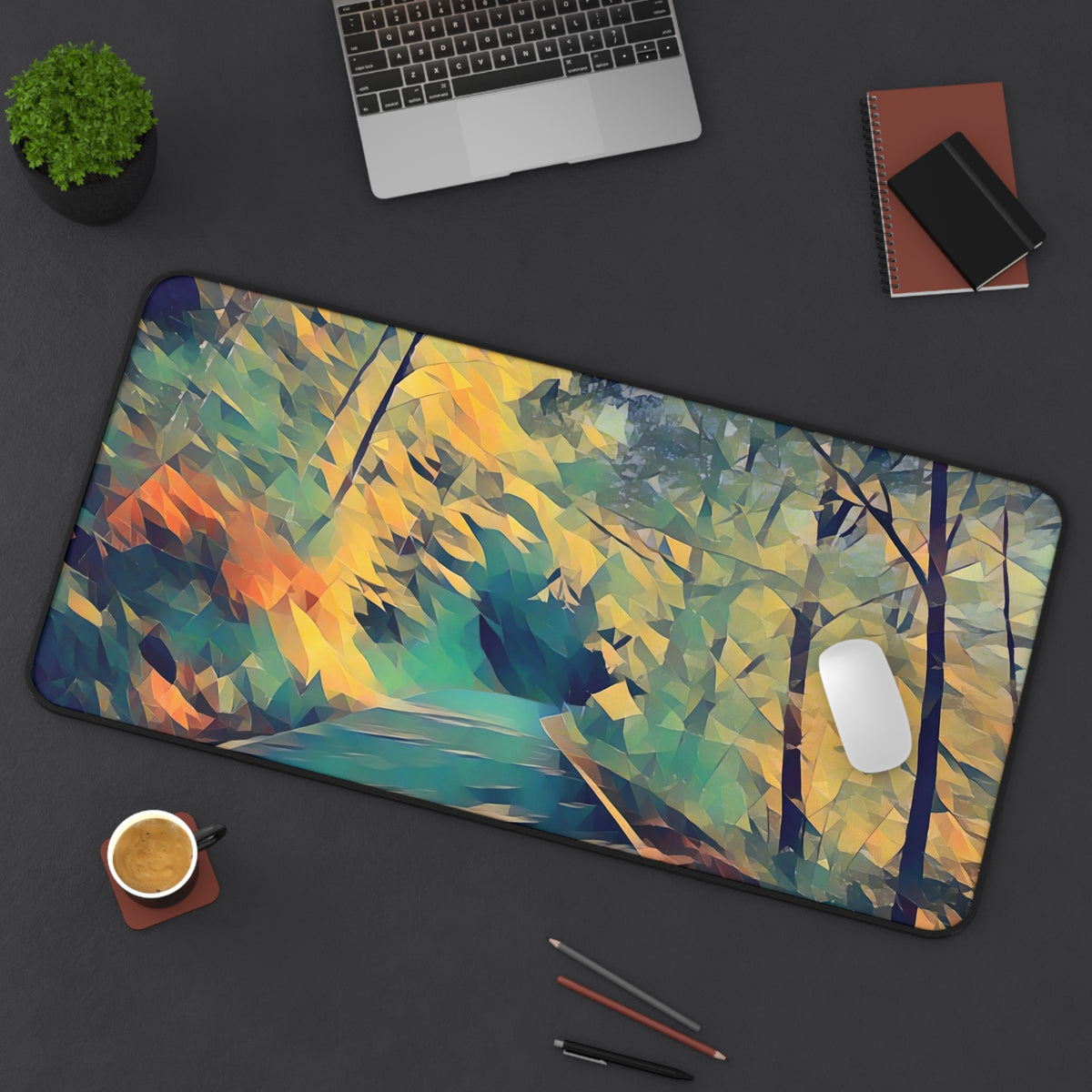 Desk Mat - Poly Art - Forest (Variant 01)