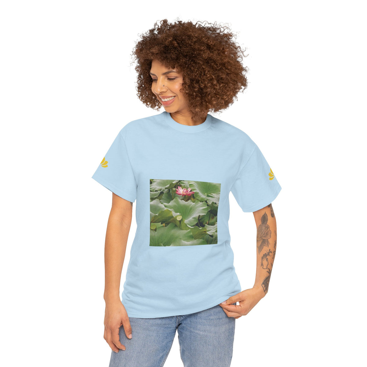 Unisex Heavy Cotton Tee - Flower of Lotus (Variant 2)