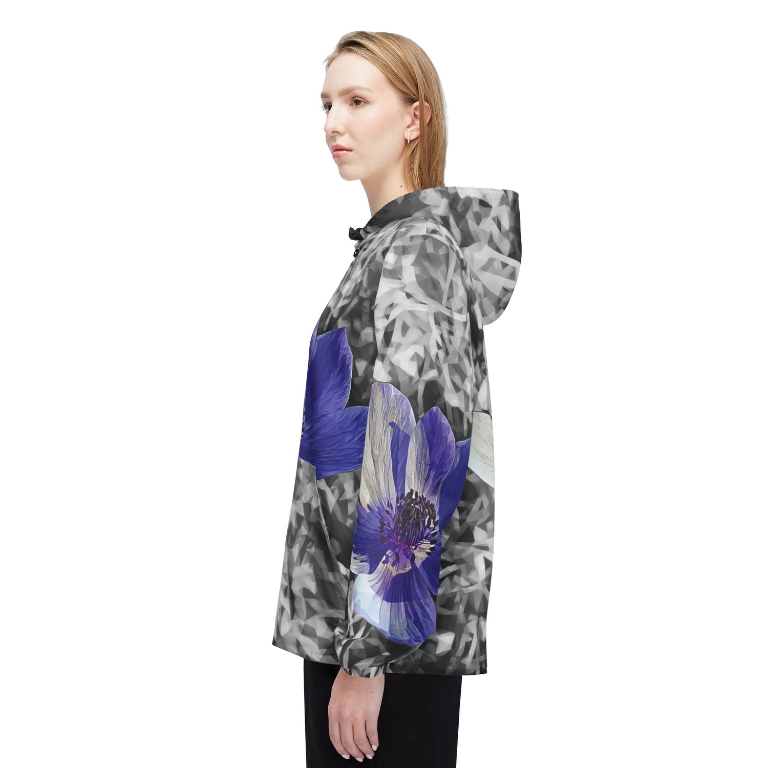 Windbreaker Jacket - Poly Art - Flower of Anemone