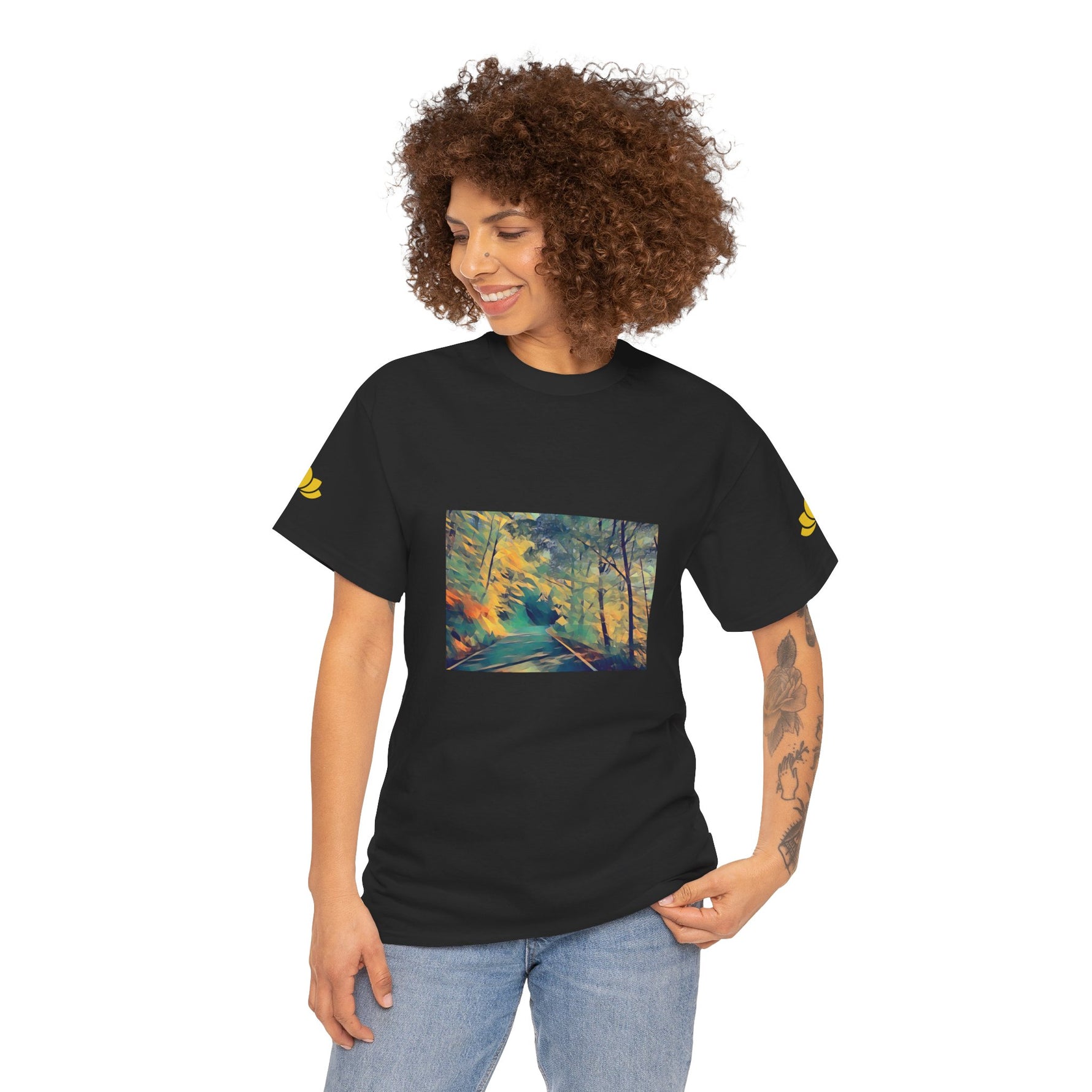 Unisex Heavy Cotton Tee - Poly Art - Forest (Variant 1)