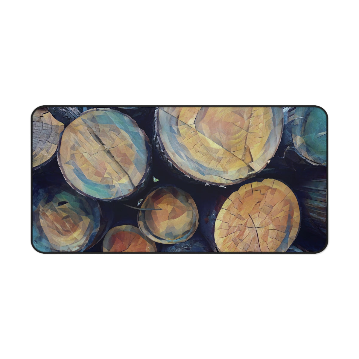 Desk Mat - Poly Art - Wooden Trunks (Variant 3)