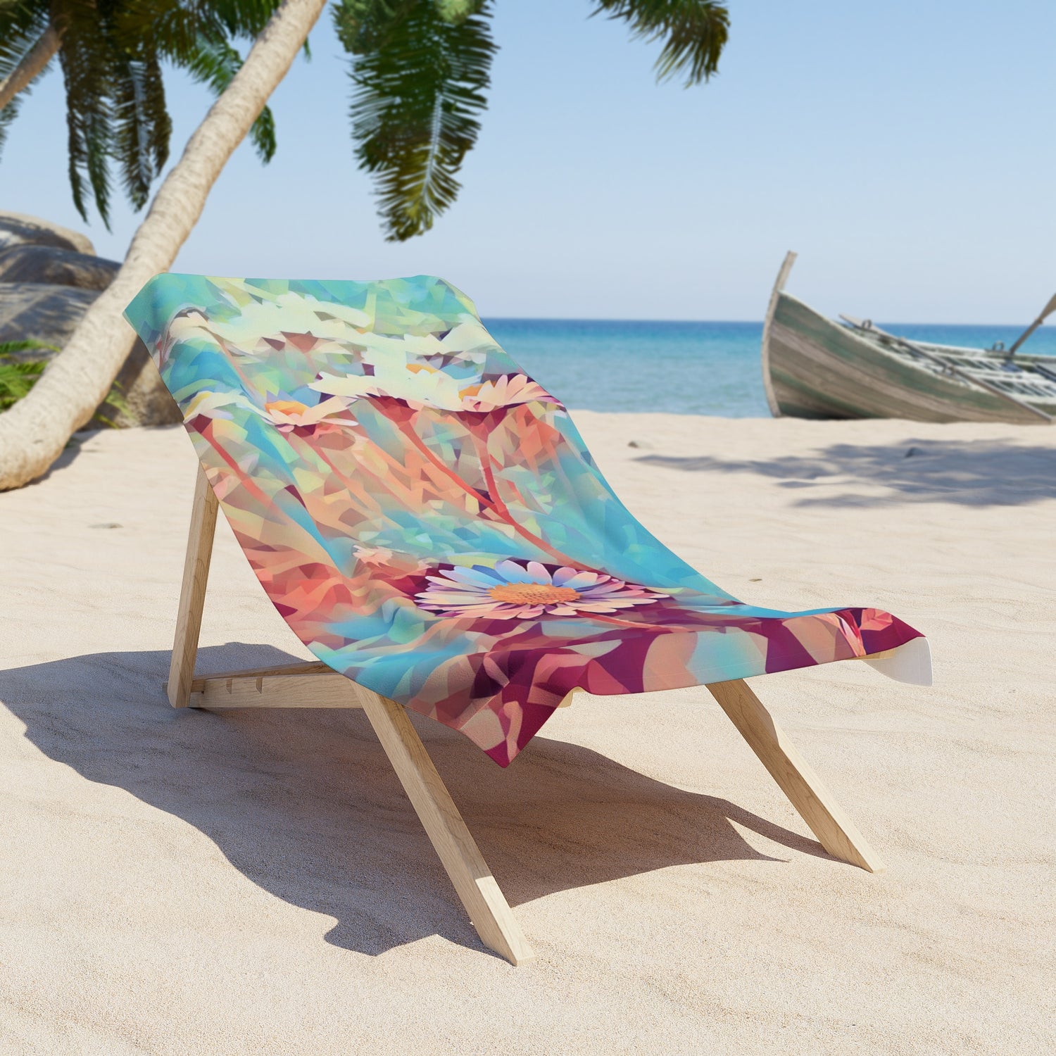 Beach Towel – Poly Art - Flower of Daisies (Variant 3)