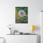 Stretched Matte Canvas - Poly Art - Flower of Dandelion (Variant 2)