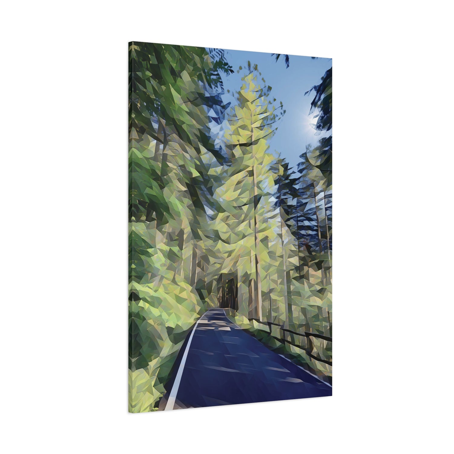Stretched Matte Canvas - Poly Art - Forest (Variant 05)