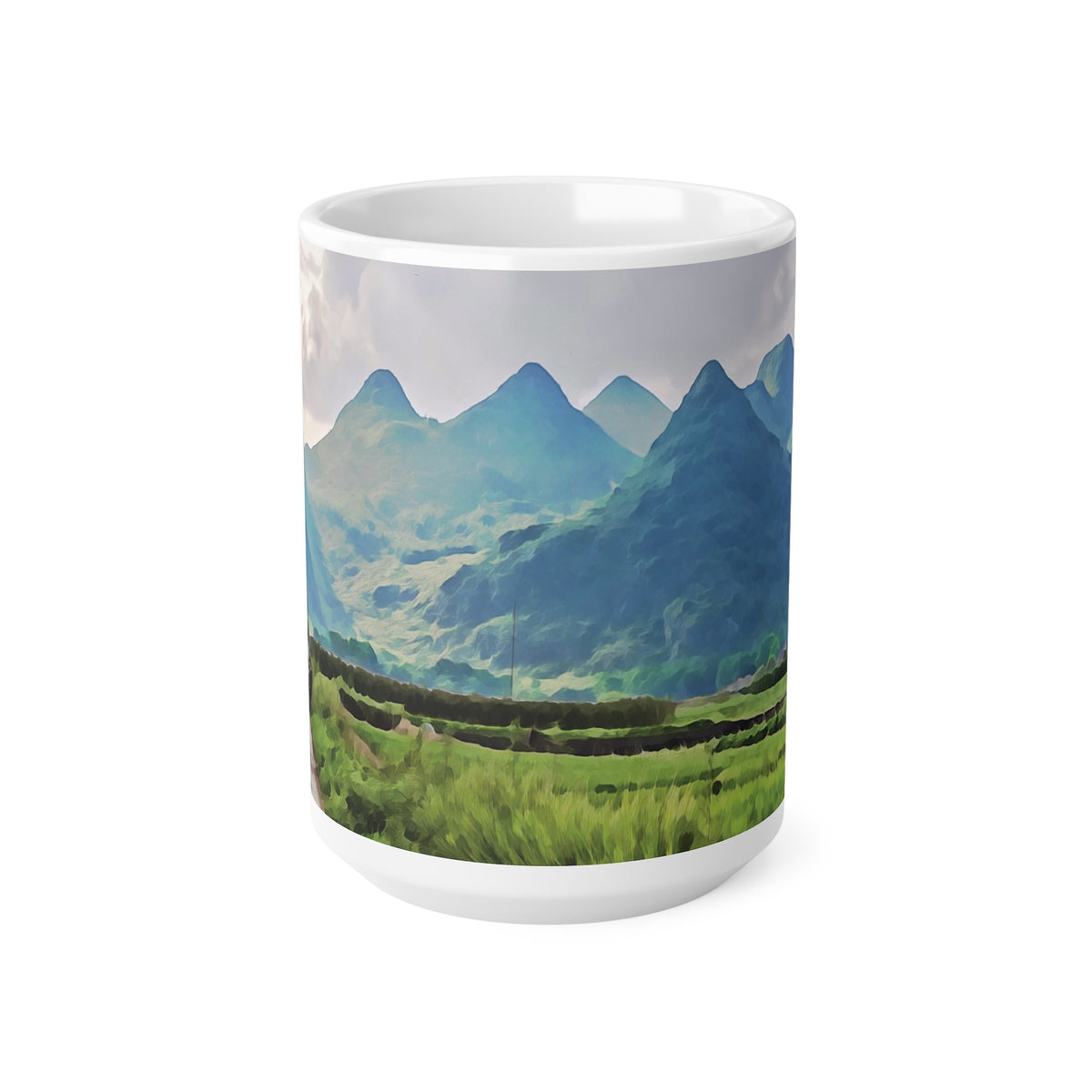 Ceramic White Cup 15oz - China's Guilin Hills