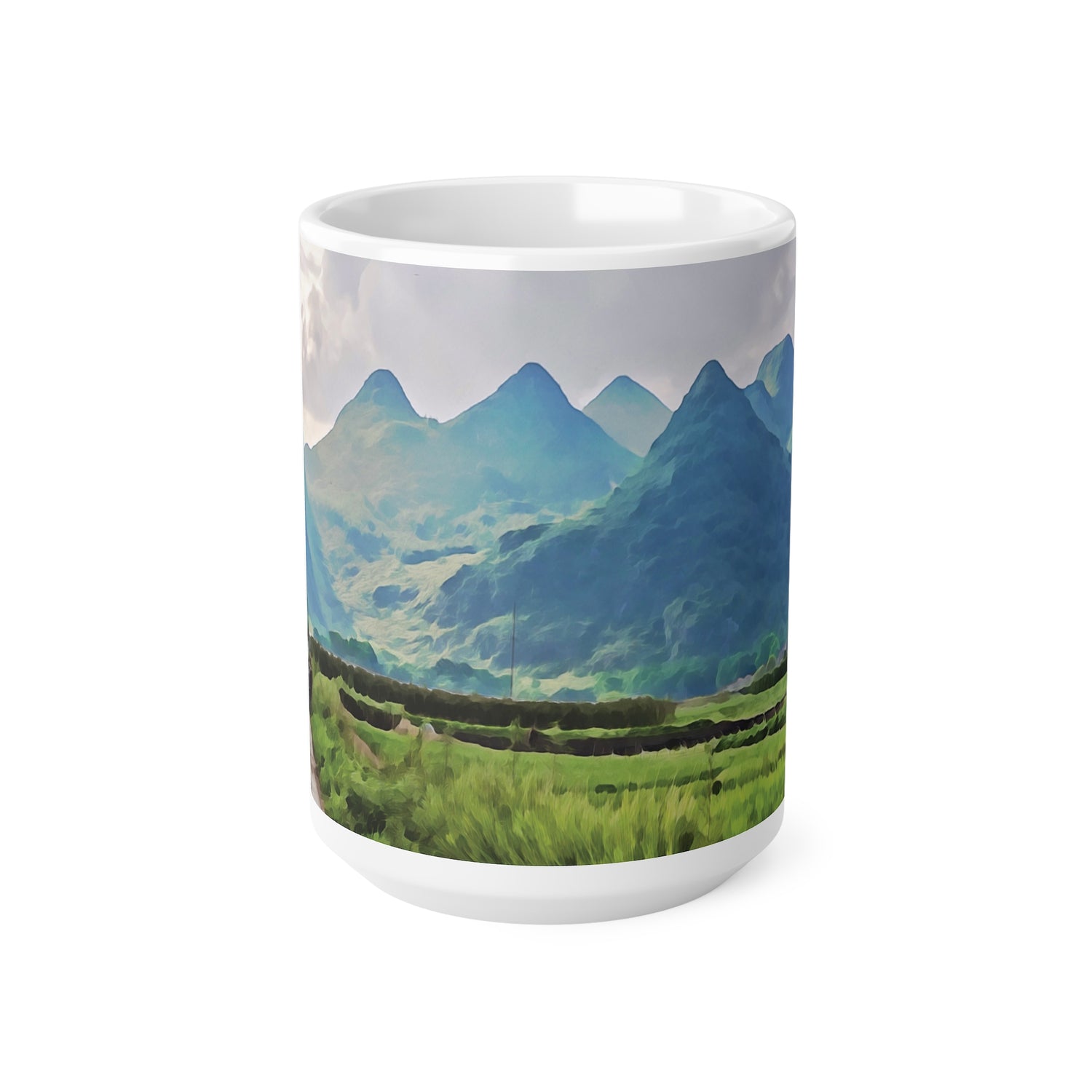 Ceramic White Cup 15oz - China's Guilin Hills