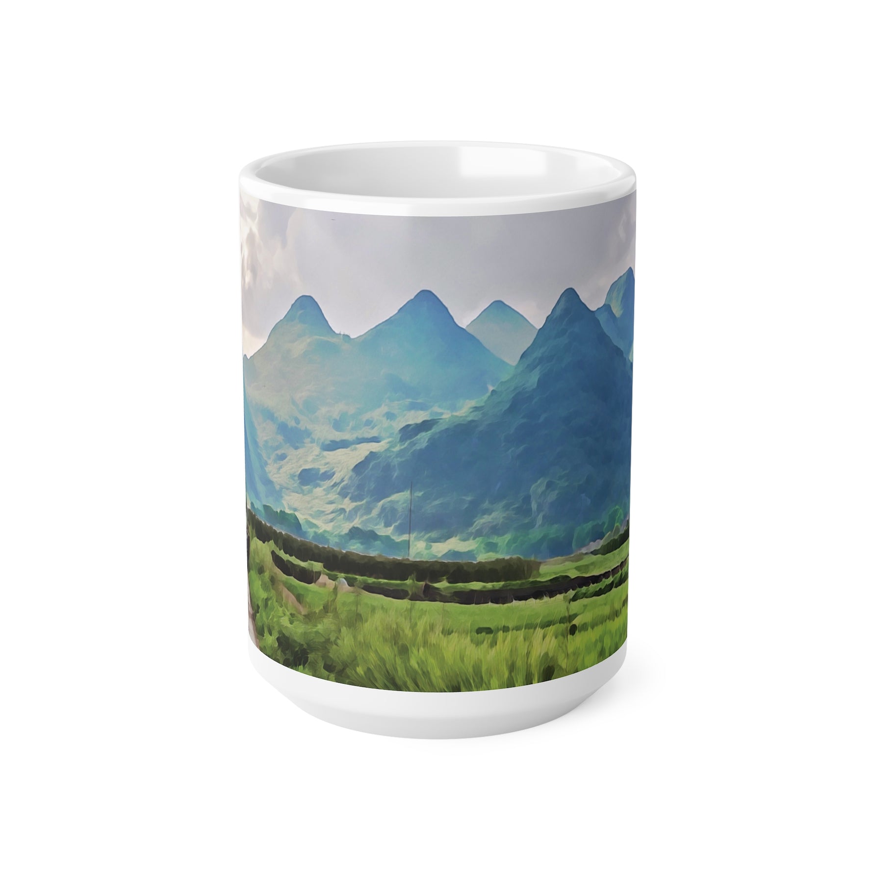 Ceramic White Cup 15oz - China's Guilin Hills