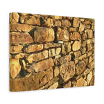 Stretched Matte Canvas - Stone Wall at Sunset