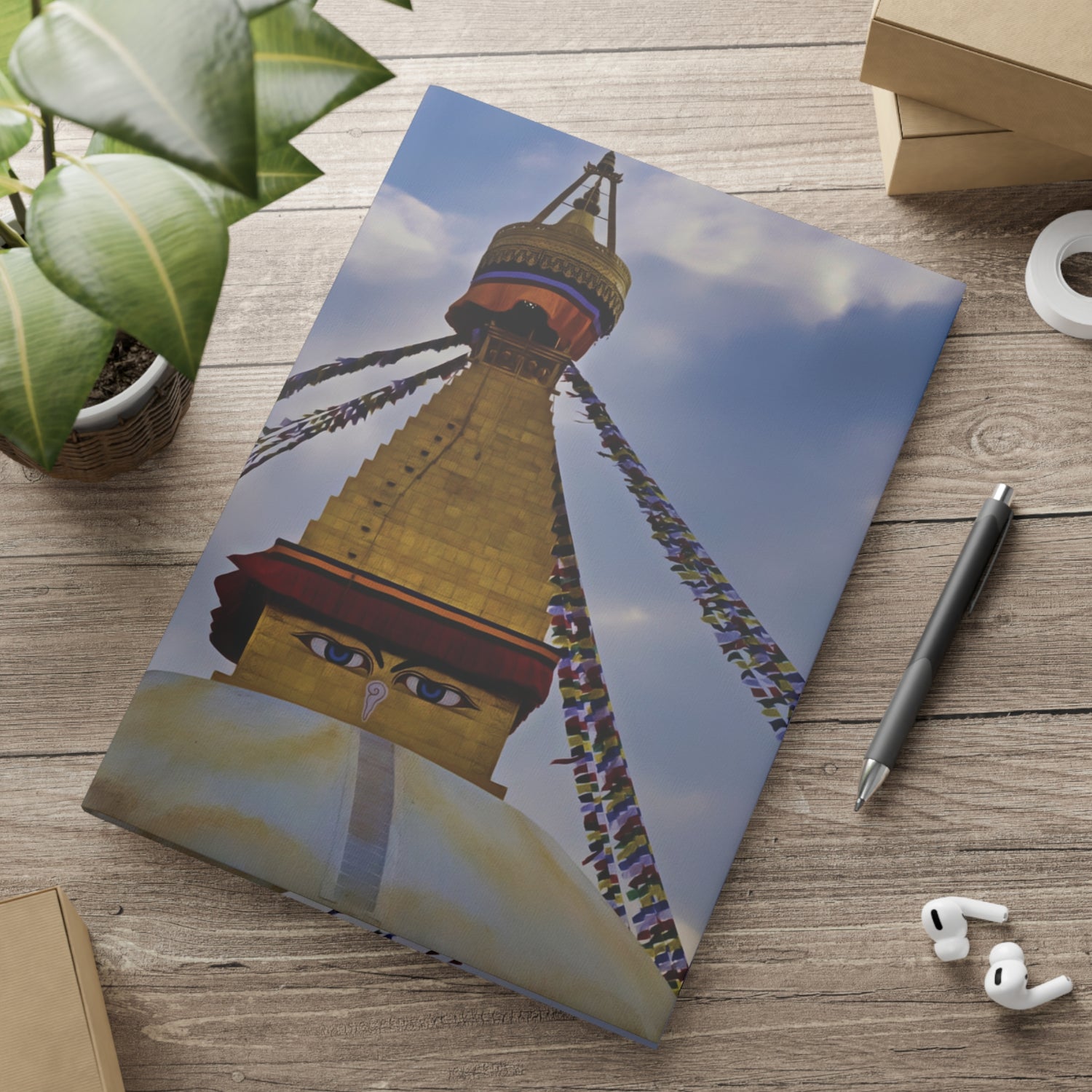 Hardcover Notebook with Puffy Covers - Nepal, Stupa with Buddha's Eyes (Variant 5)