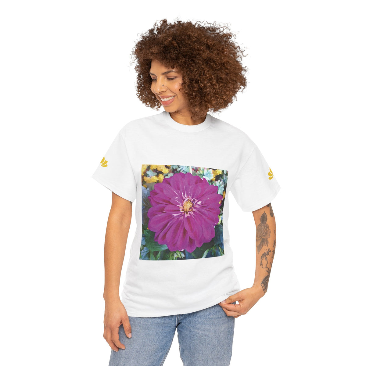 Unisex Heavy Cotton Tee - Flower of Dahlia