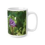 Ceramic White Cup 15oz - Flower of Rose, small bouquet
