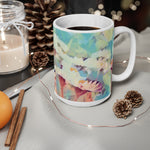 Ceramic White Cup 15oz - Poly Art - Flower of Daisies (Variant 3)