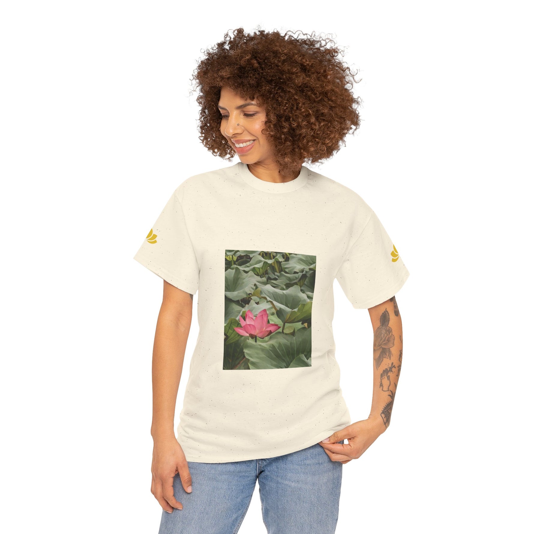 Unisex Heavy Cotton Tee - Poly Art - Flower of Lotus (Variant 1)