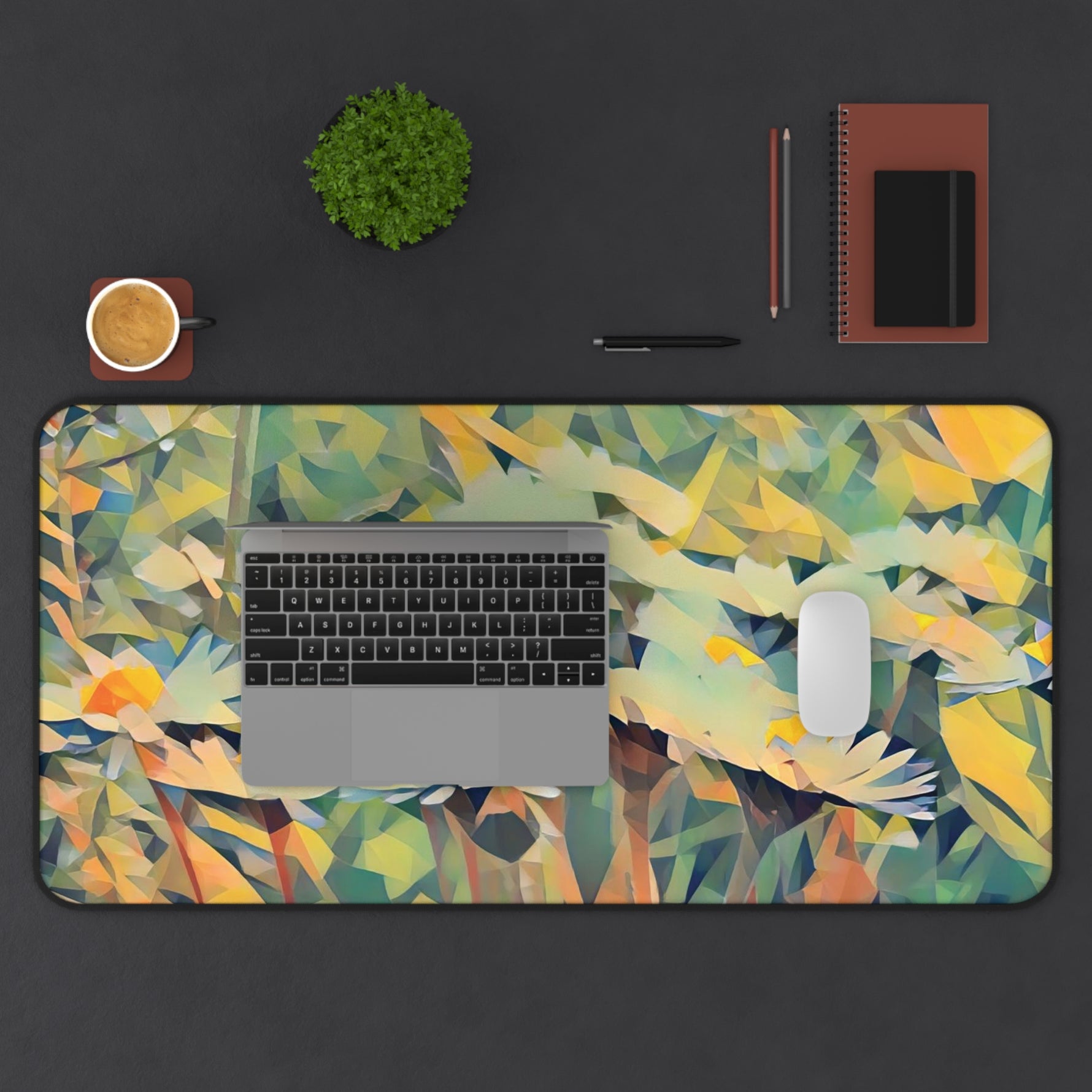Desk Mat - Poly Art - Flower of Daisies (Variant 2)