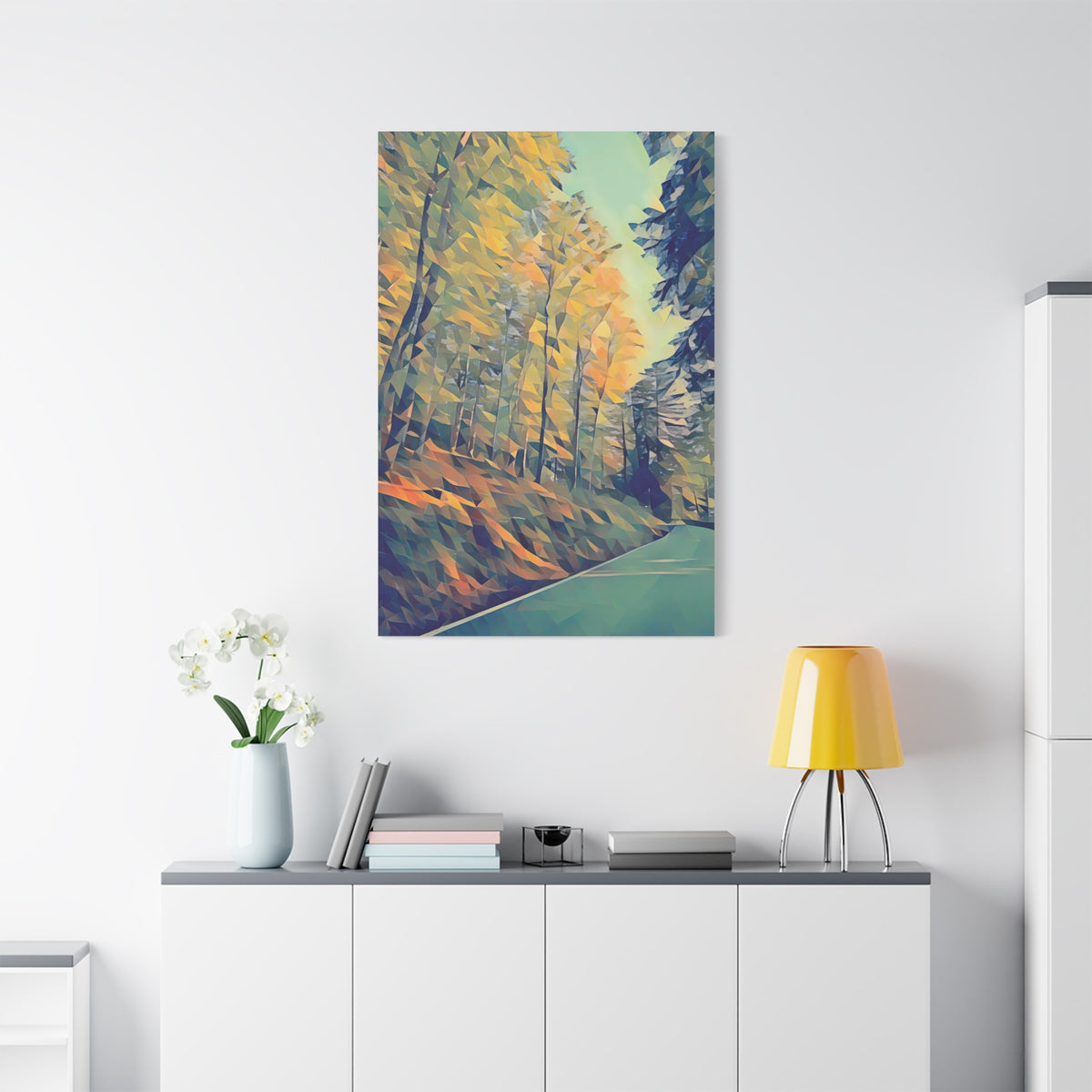 Stretched Matte Canvas - Poly Art - Forest (Variant 02)