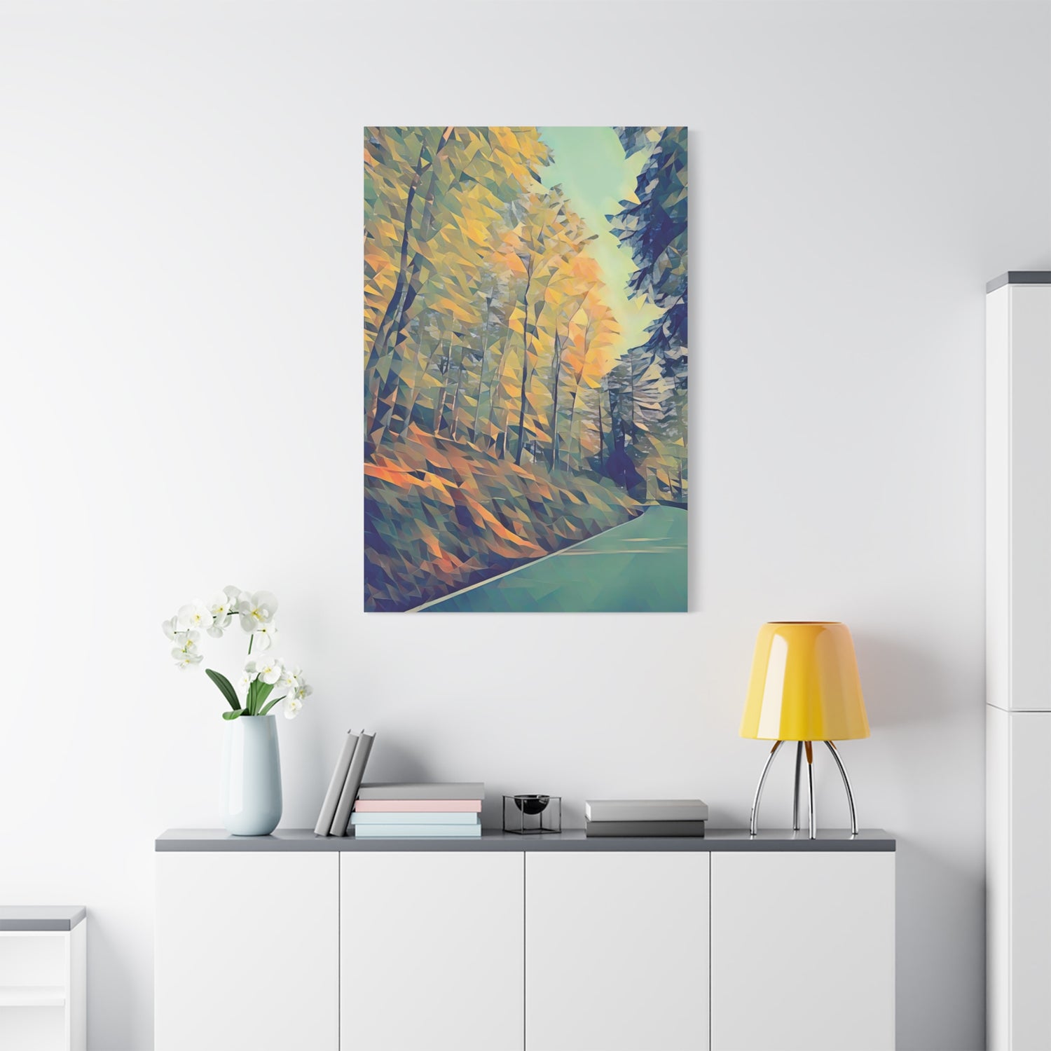 Stretched Matte Canvas - Poly Art - Forest (Variant 02)