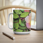 Ceramic White Cup 15oz - Poly Art - Flower of Rose (Variant 1)