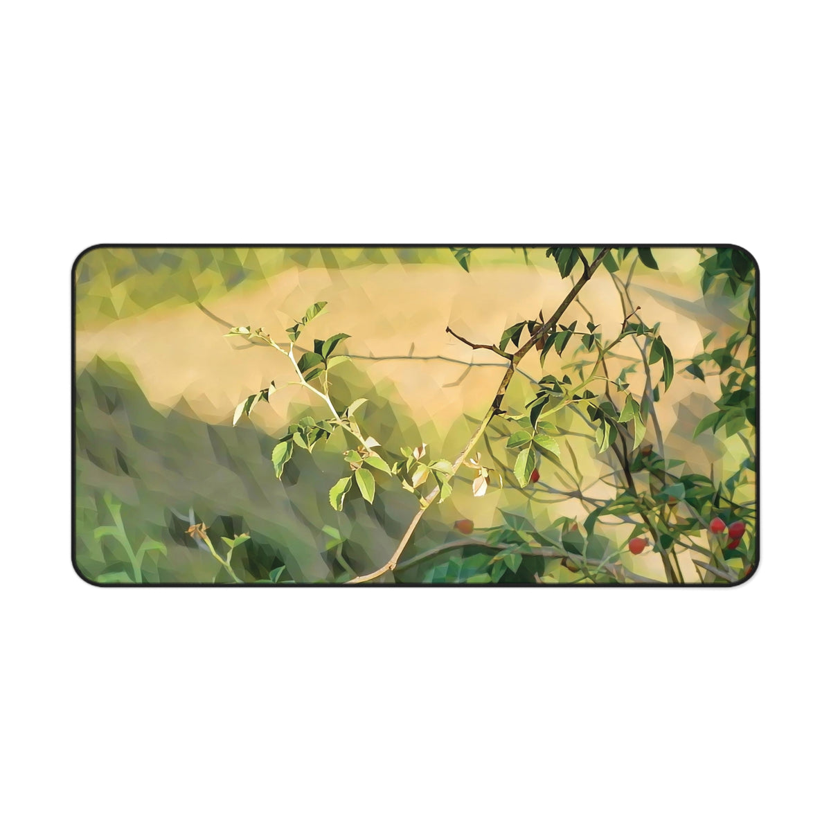 Desk Mat - Poly Art - Rosehip Plant (Variant 1)