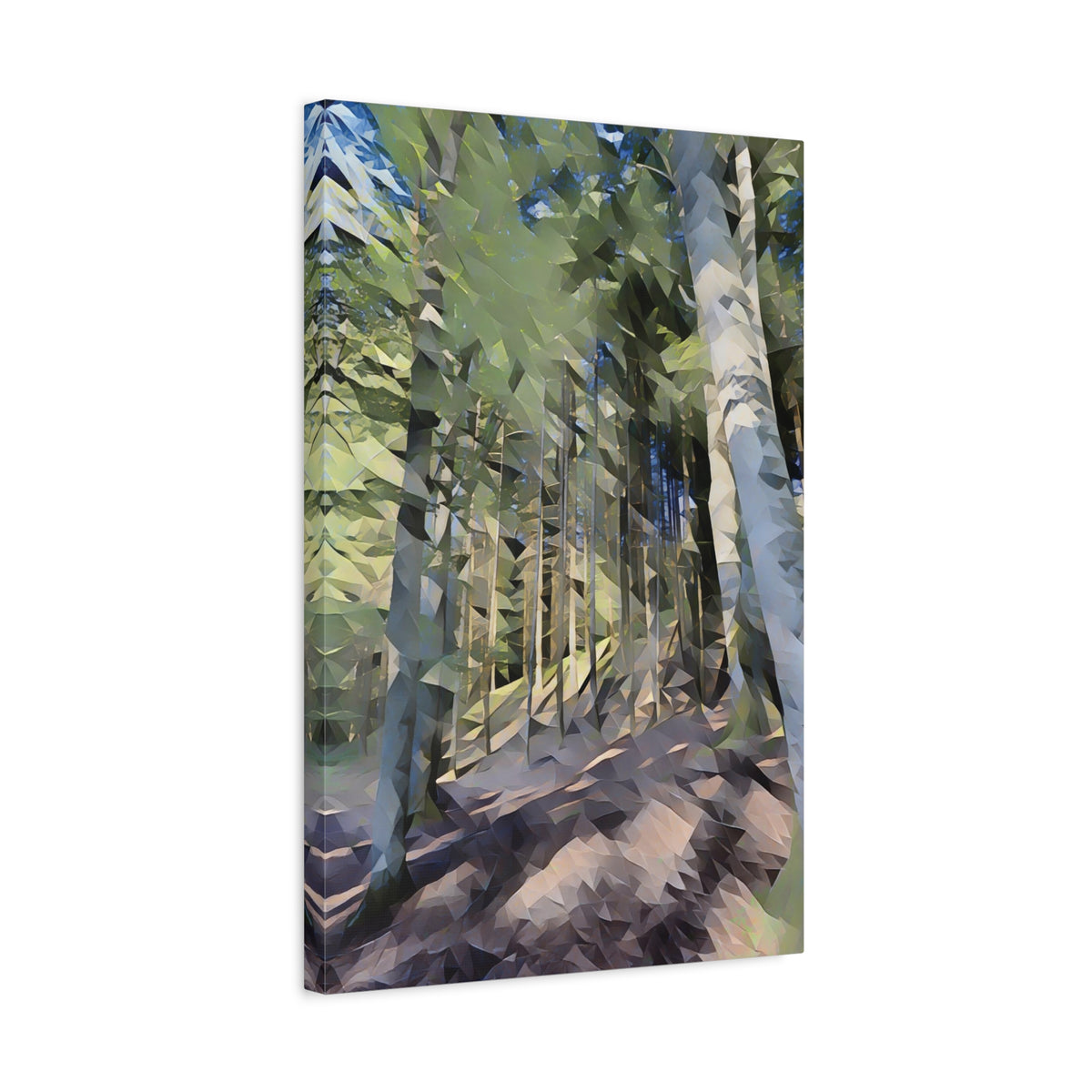 Stretched Matte Canvas - Poly Art - Forest (Variant 03)