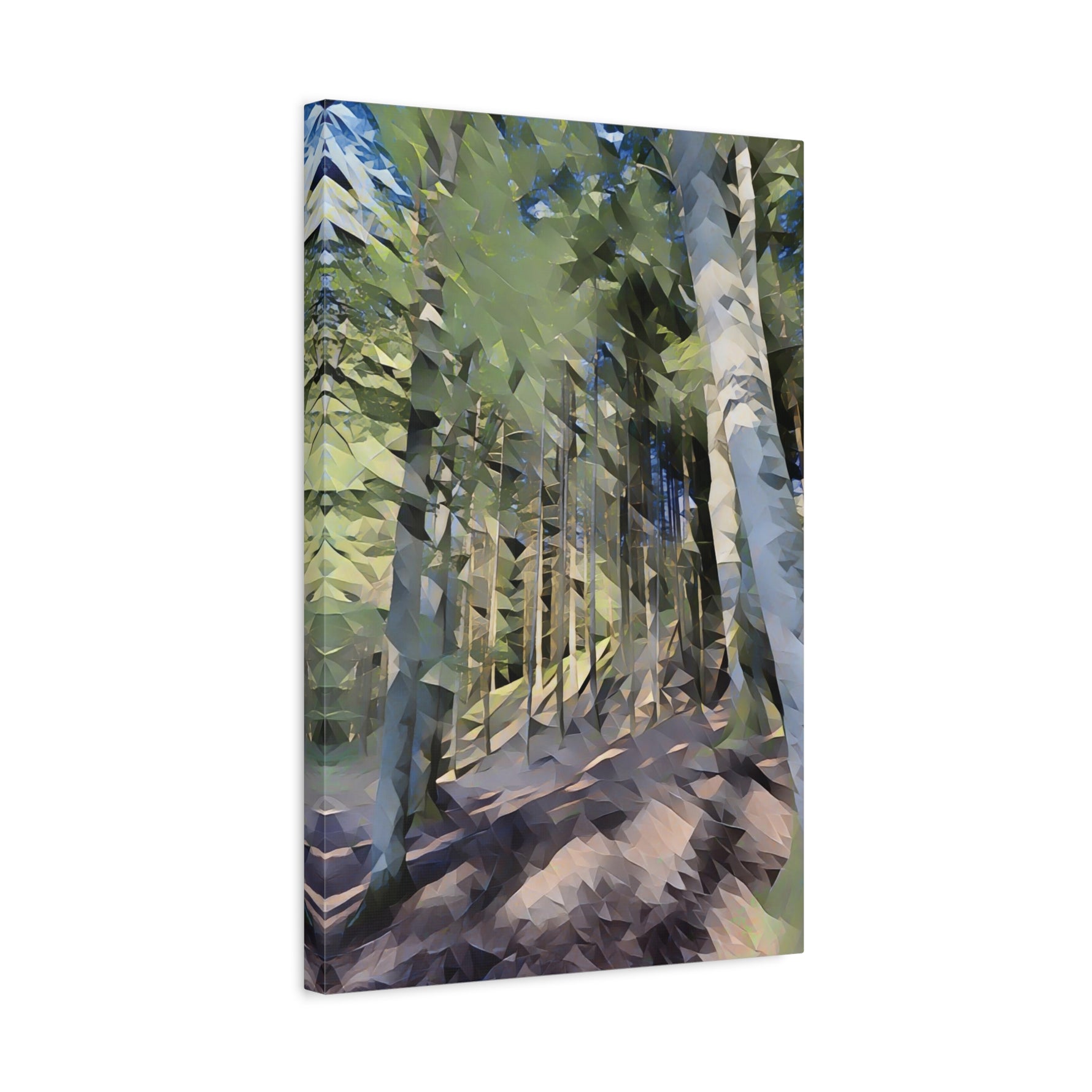 Stretched Matte Canvas - Poly Art - Forest (Variant 03)