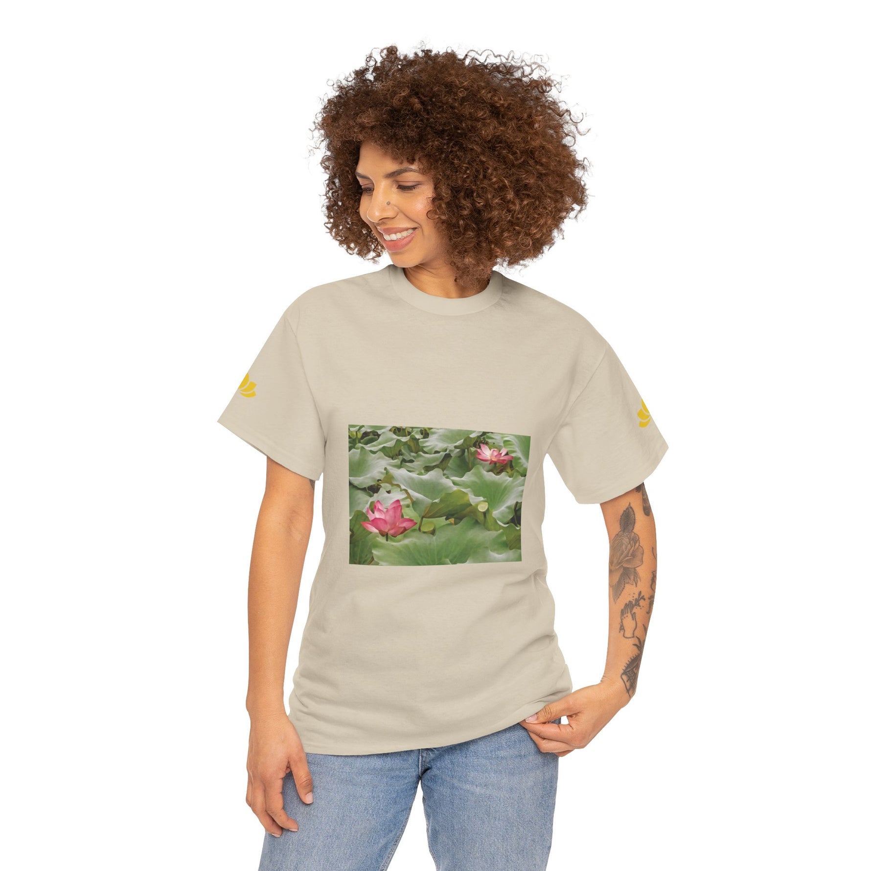 Unisex Heavy Cotton Tee - Flower of Lotus (Variant 3)