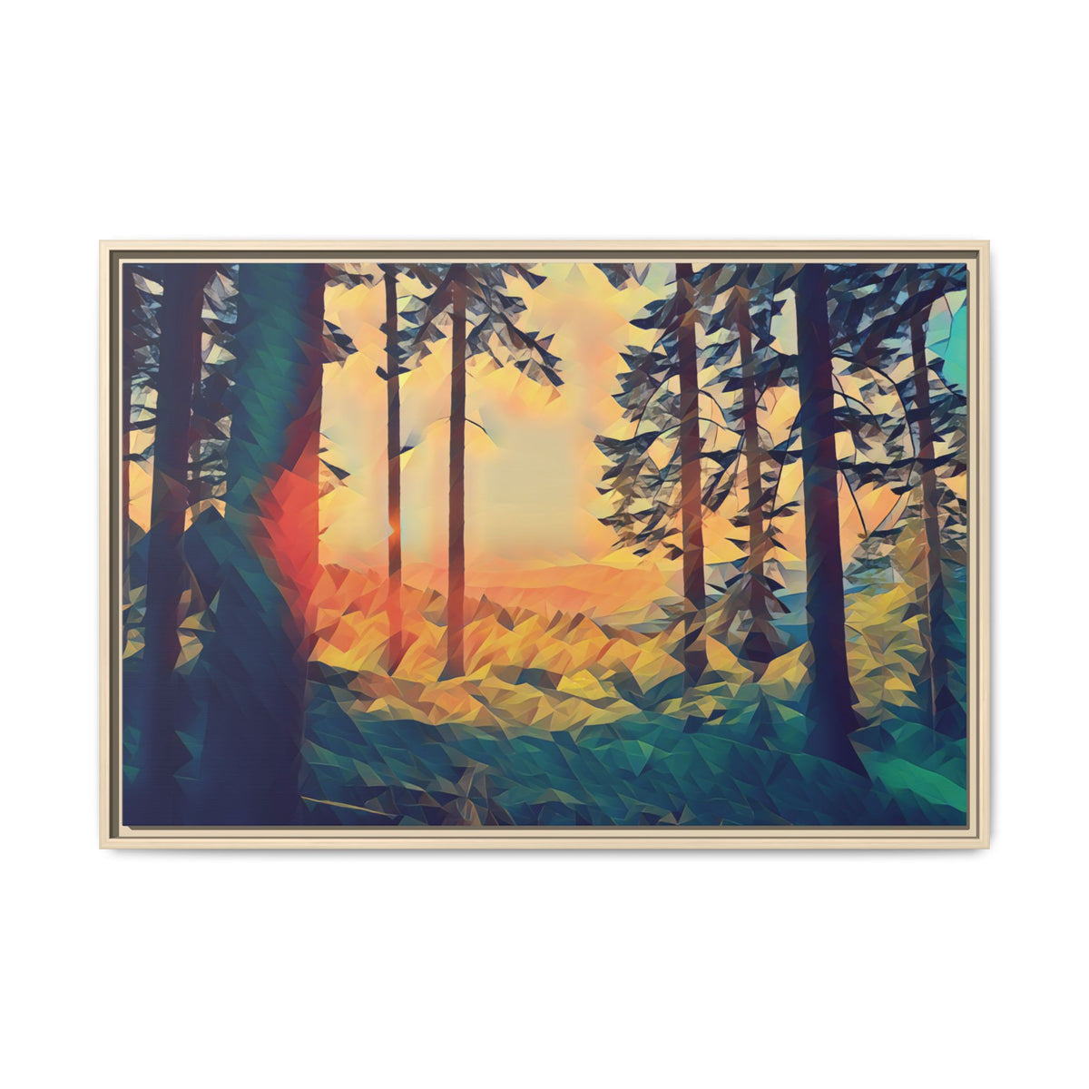 Sunset (Ember) | Poly Art | Framed Canvas