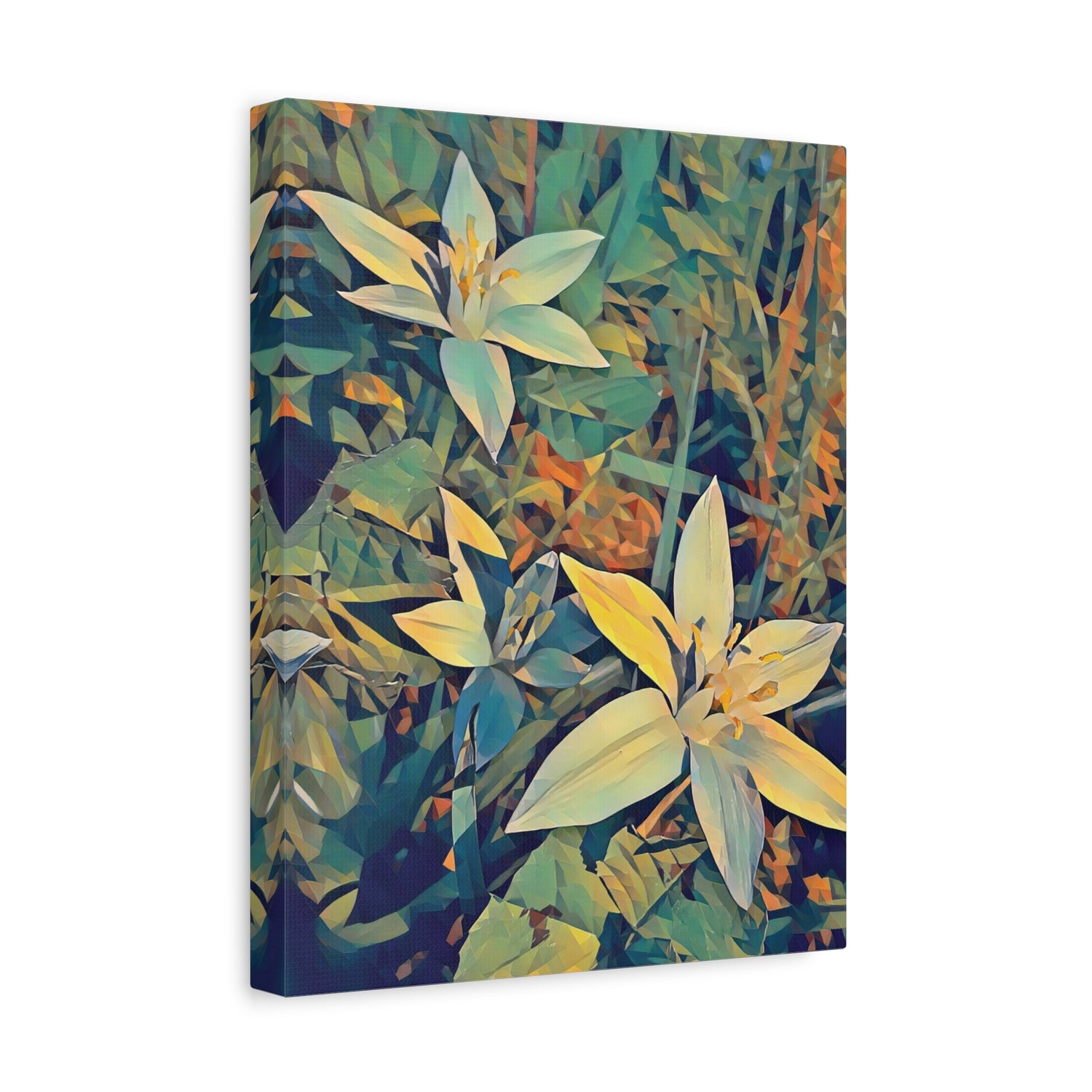 Stretched Matte Canvas - Poly Art - Flower of Ornithogalum (Variant 2)