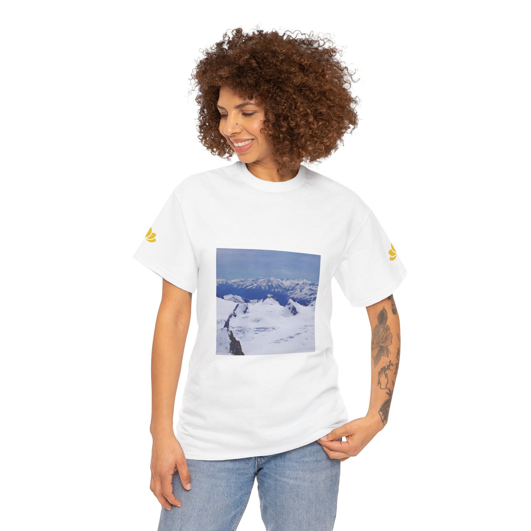 Unisex Heavy Cotton Tee - View from Mont Blanc