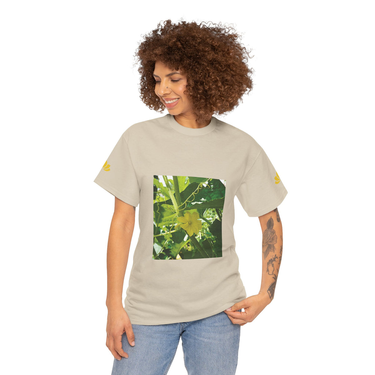 Unisex Heavy Cotton Tee - Flower of Cucumber