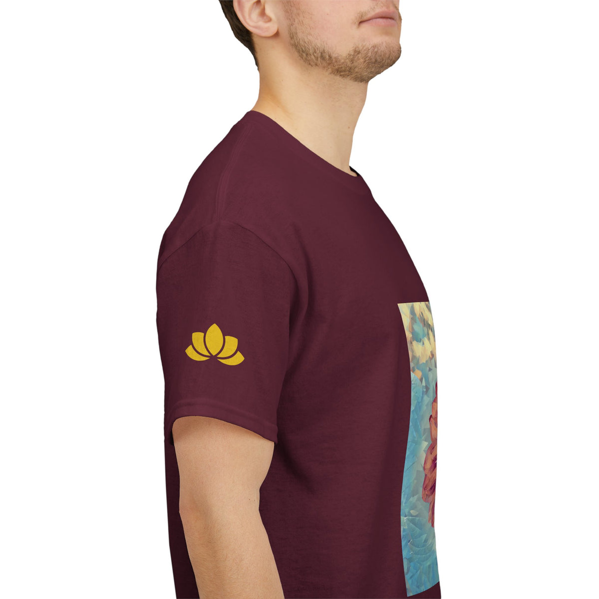 Unisex Heavy Cotton Tee - Poly Art - Flower of Dahlia (Variant 1)