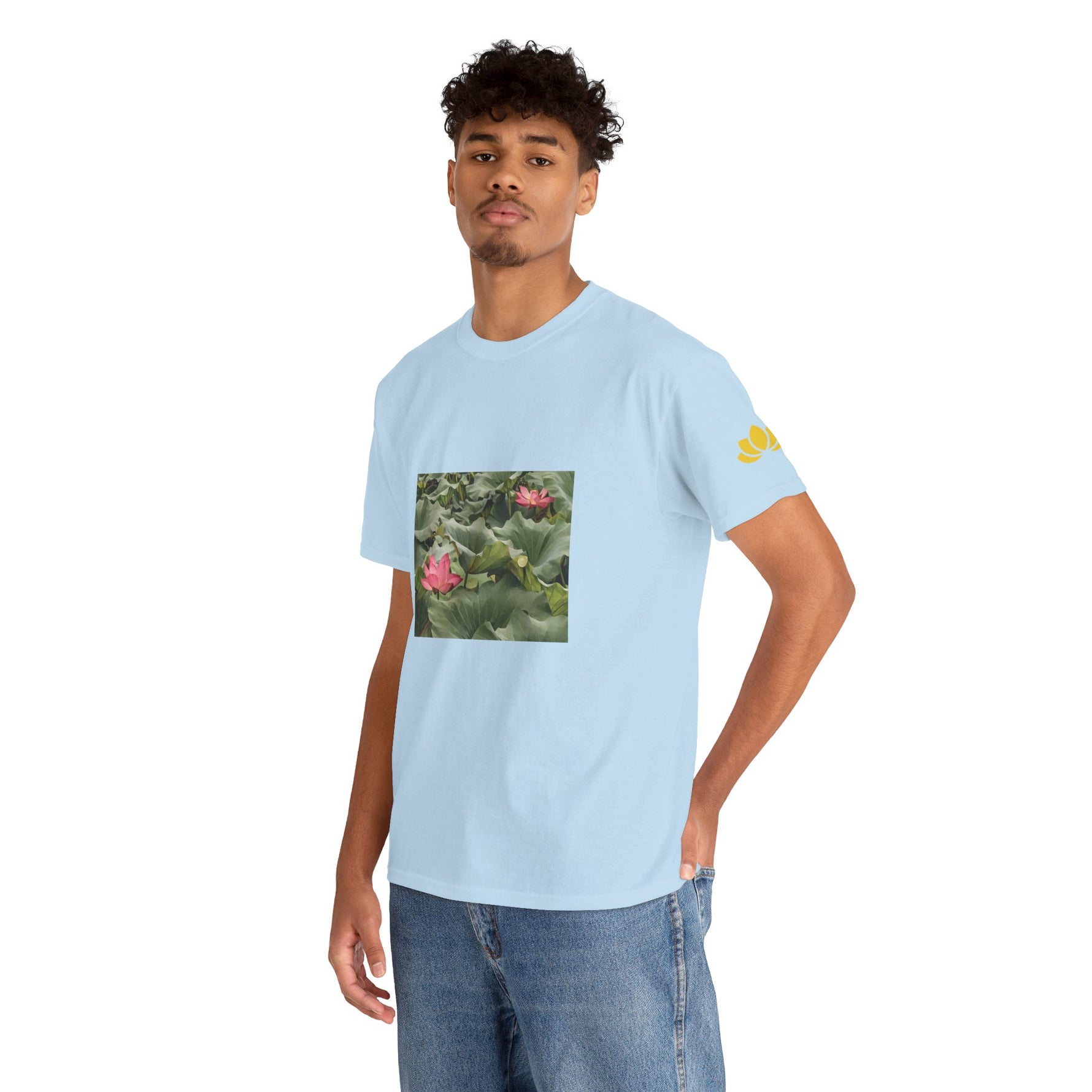 Unisex Heavy Cotton Tee - Poly Art - Flower of Lotus (Variant 3)