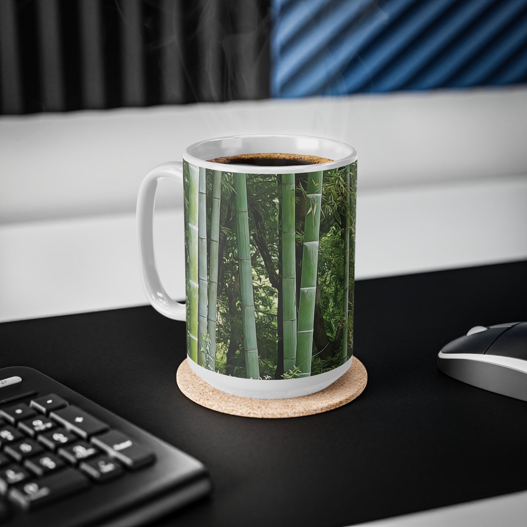 Ceramic White Cup 15oz - Bamboo (Variant 1)