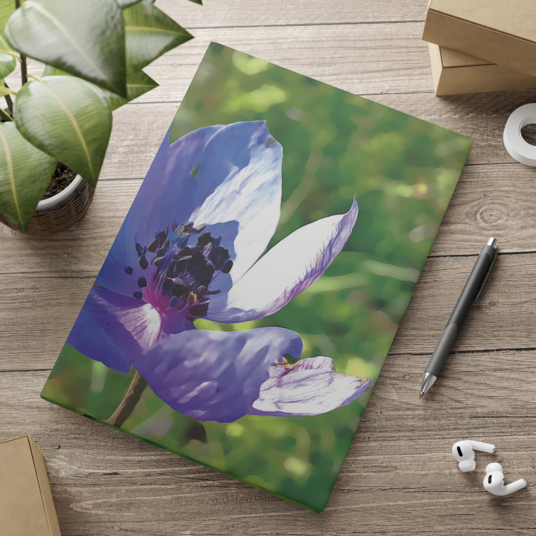 Hardcover Notebook with Puffy Covers - Flower of Anemone