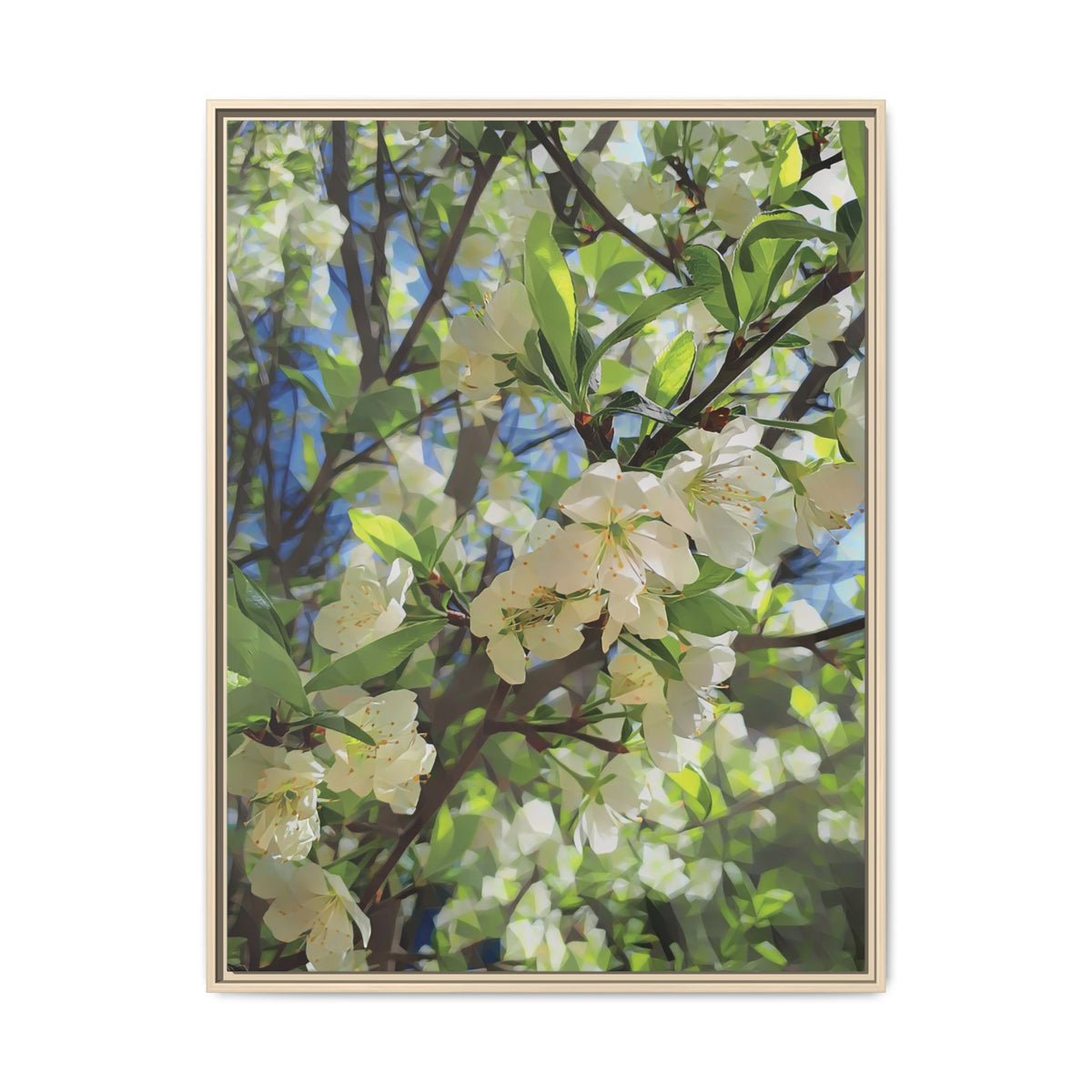 Apple Blossoms | Poly Art | Framed Canvas