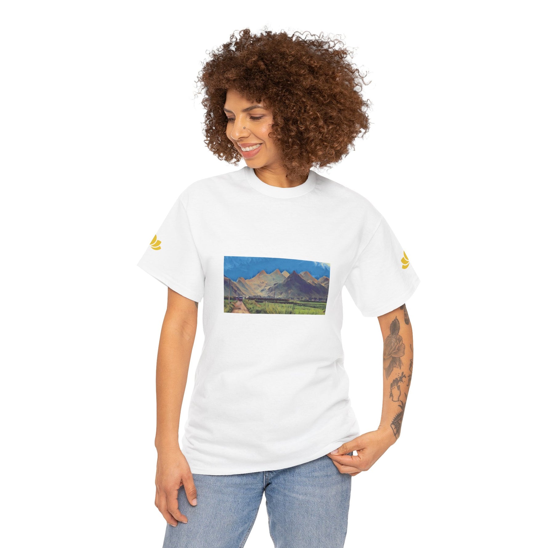 Unisex Heavy Cotton Tee - Poly Art - China's Guilin Hills