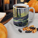 Ceramic White Cup 15oz - Poly Art - Forest (Variant 05)