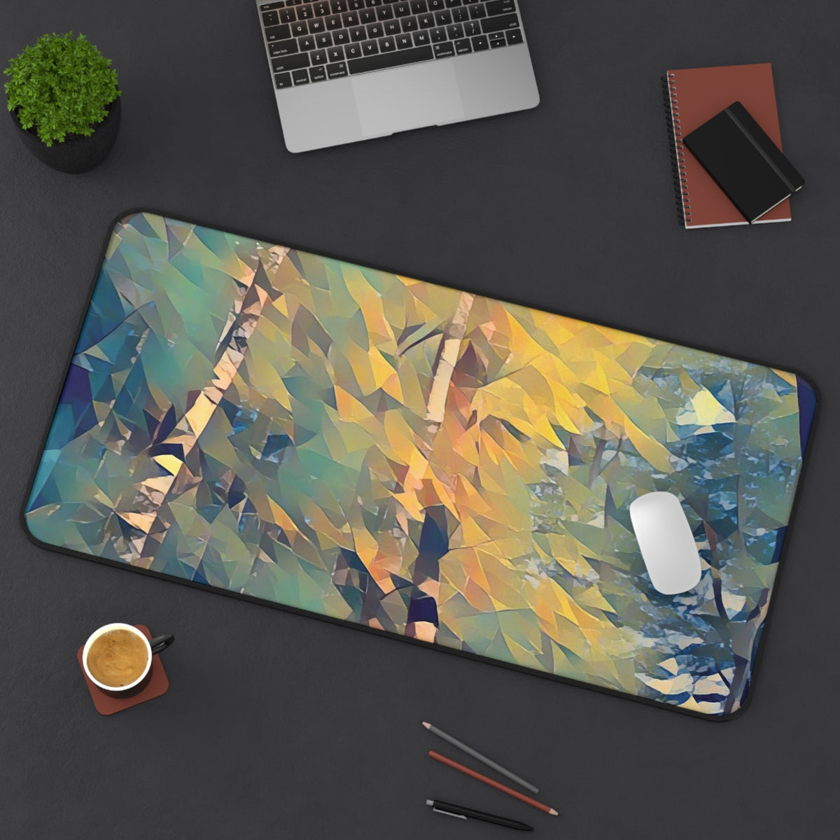 Desk Mat - Poly Art - Forest (Variant 03)