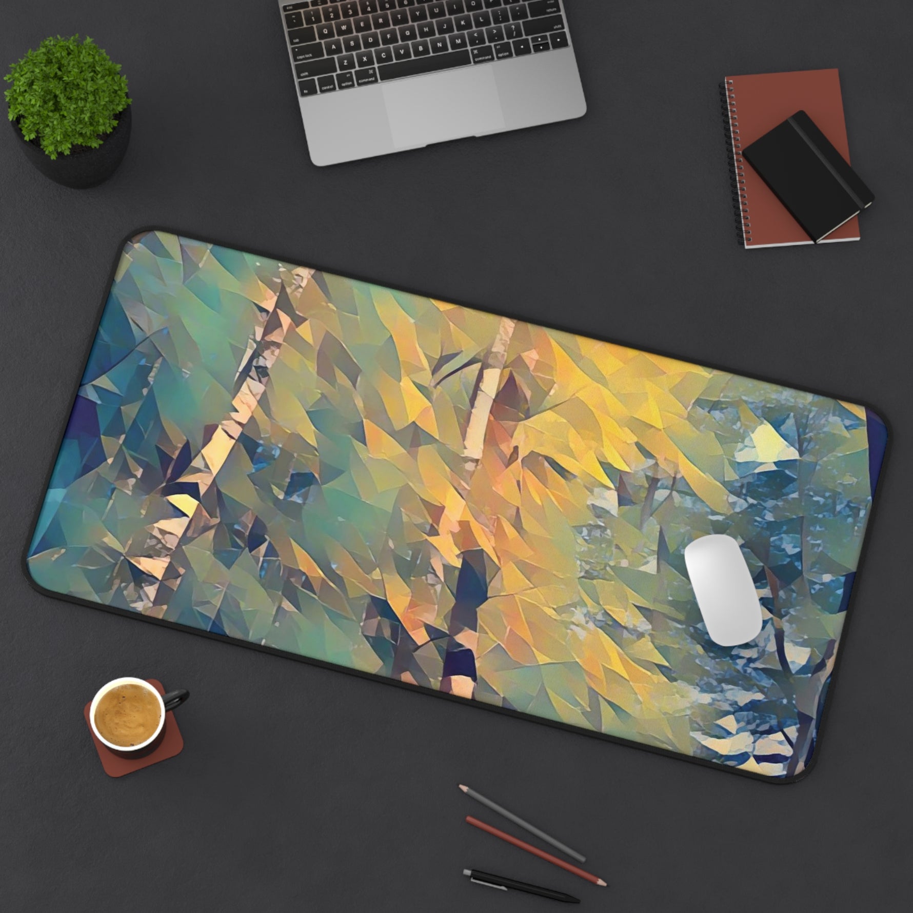 Desk Mat - Poly Art - Forest (Variant 03)