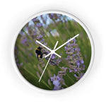 Wall Clock - Flower of Lavender with Bombus Insect (Variant 2)