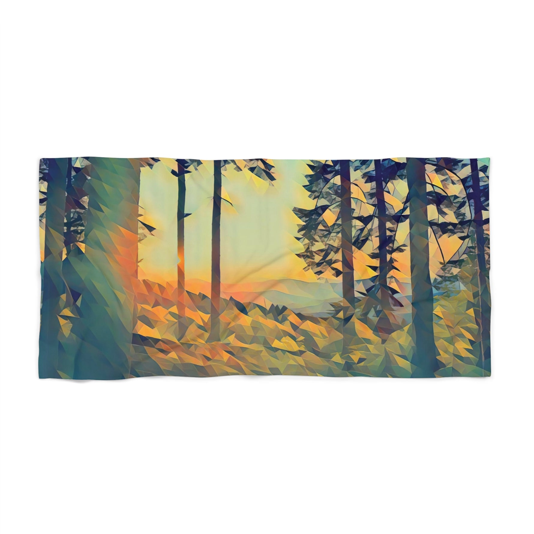 Beach Towel – Poly Art - Forest Sunset (Variant 1)