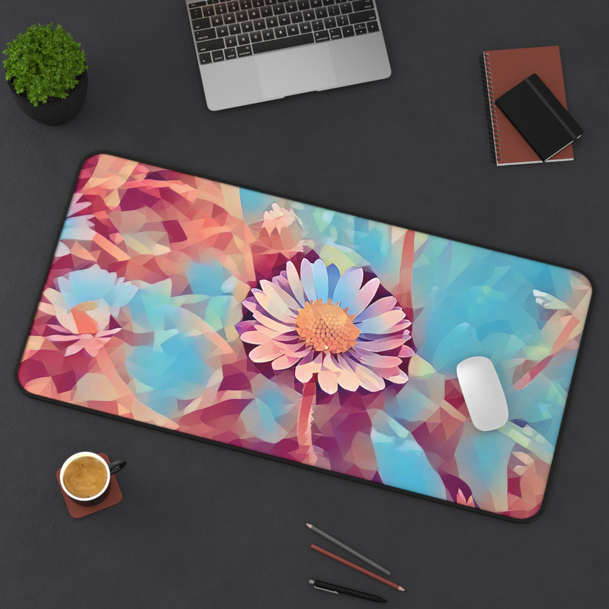 Desk Mat - Poly Art - Flower of Daisies (Variant 6)