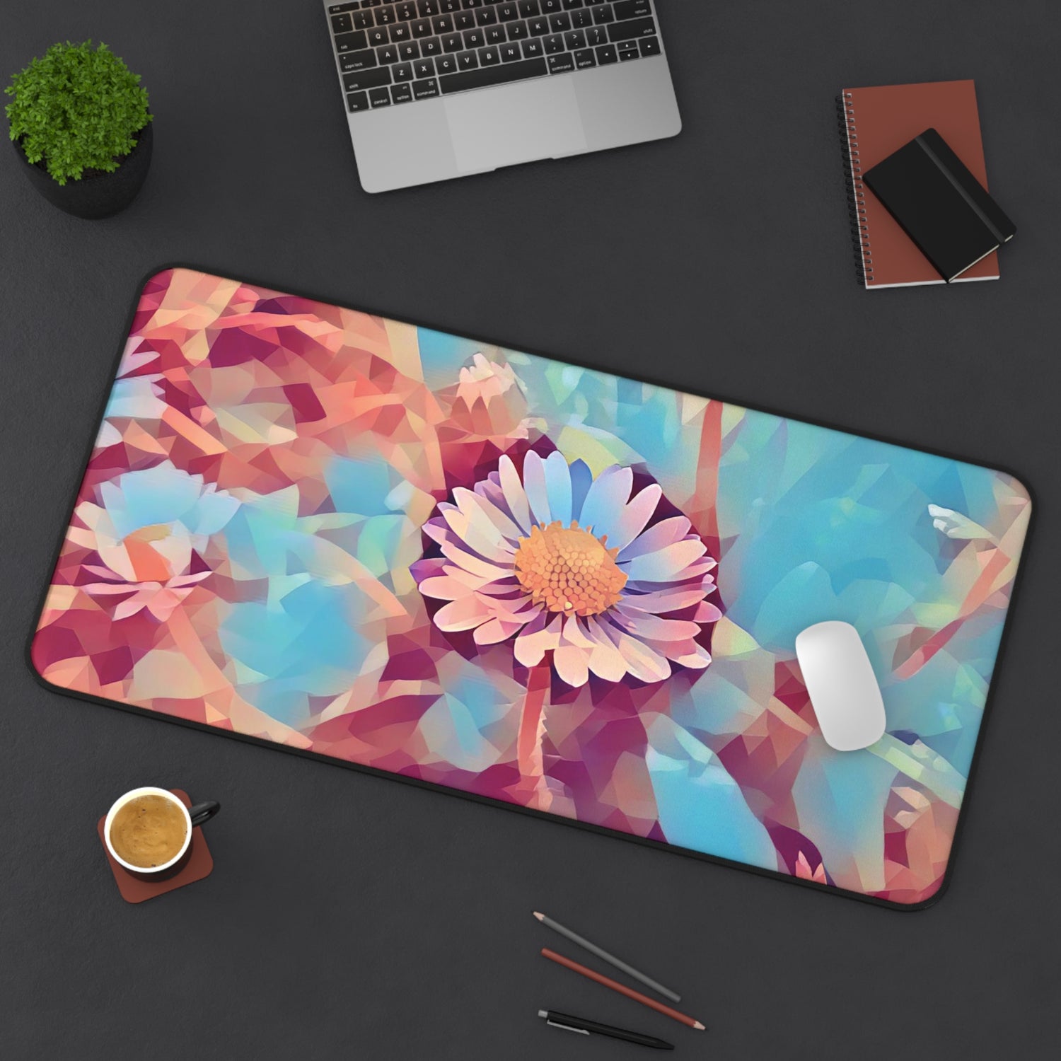 Desk Mat - Poly Art - Flower of Daisies (Variant 6)