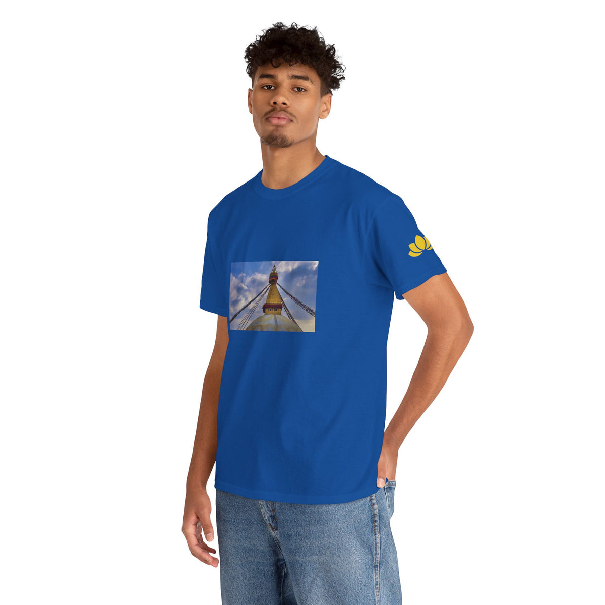 Unisex Heavy Cotton Tee - Nepal, Buddha's Eyes (Variant 5)