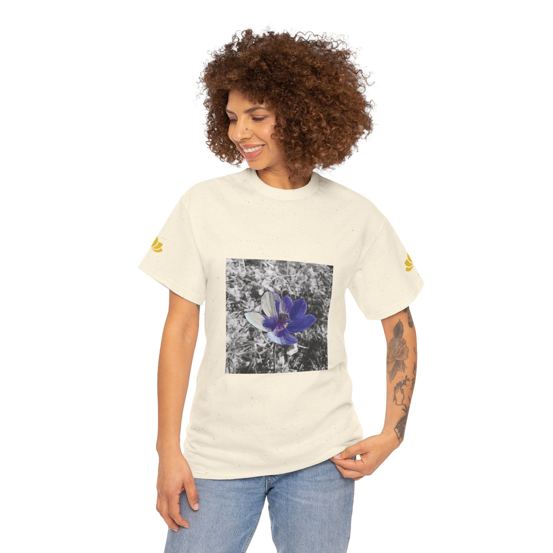 Unisex Heavy Cotton Tee - Poly Art - Flower of Anemone
