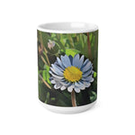Ceramic White Cup 15oz - Poly Art - Flower of Daisies (Variant 4)