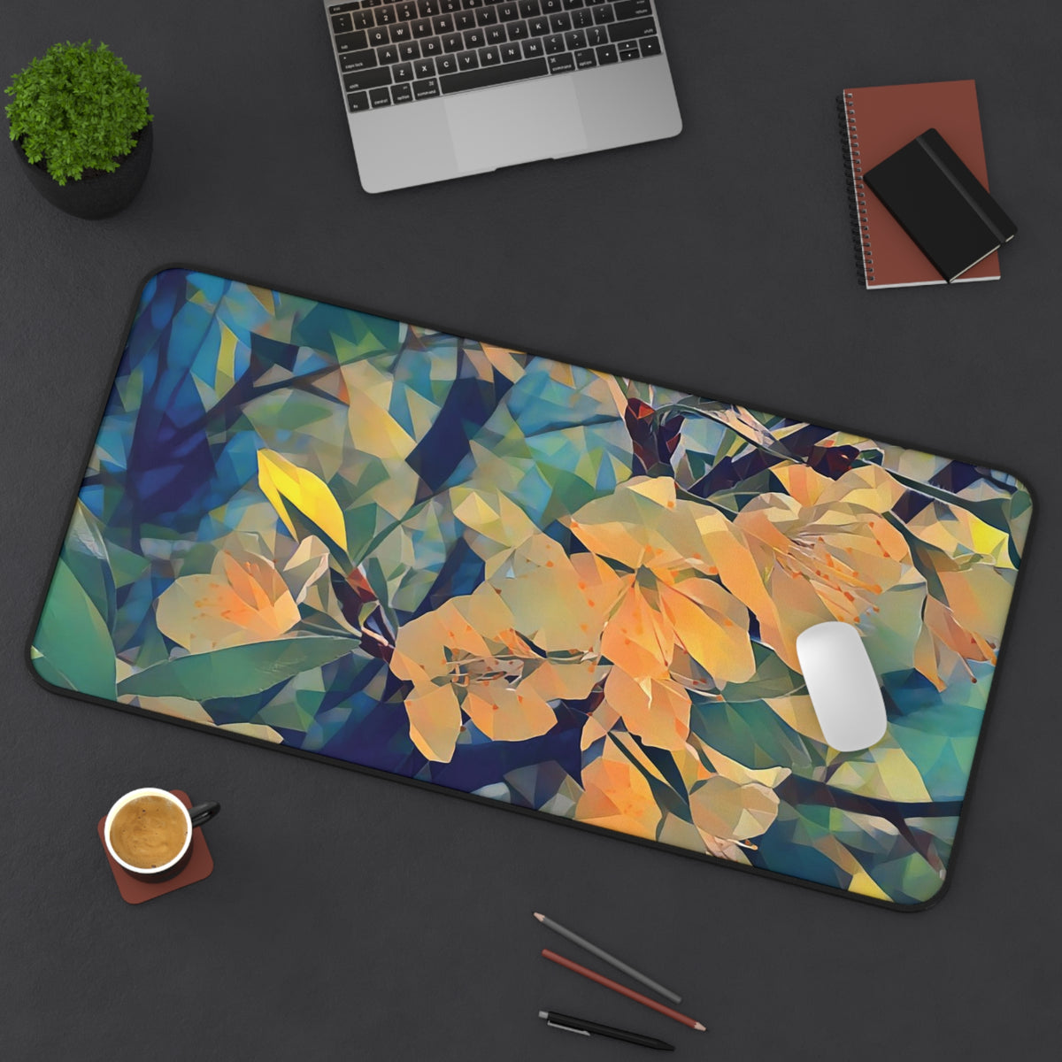 Desk Mat - Poly Art - Apple's Tree Flower (Variant 2)