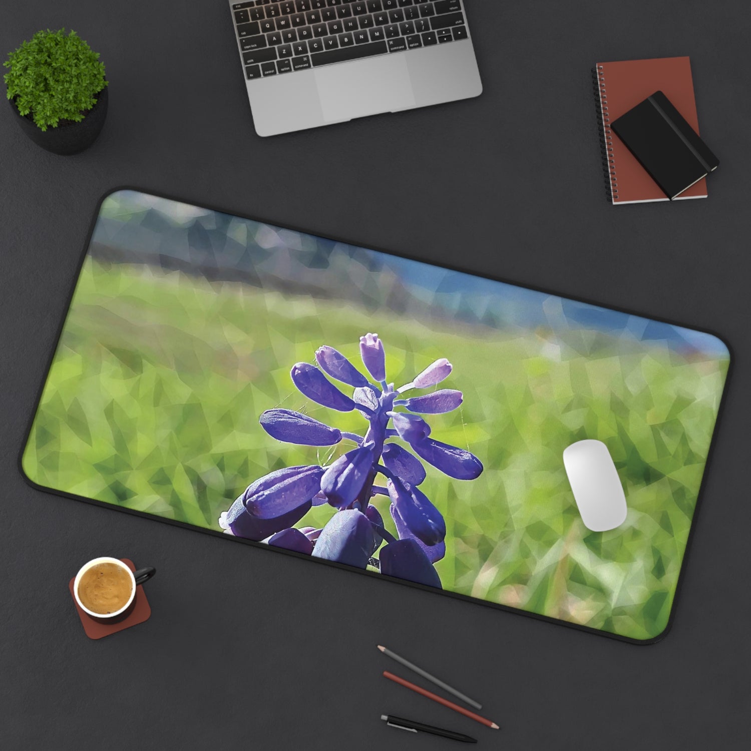 Desk Mat - Poly Art - Flower of Muscari