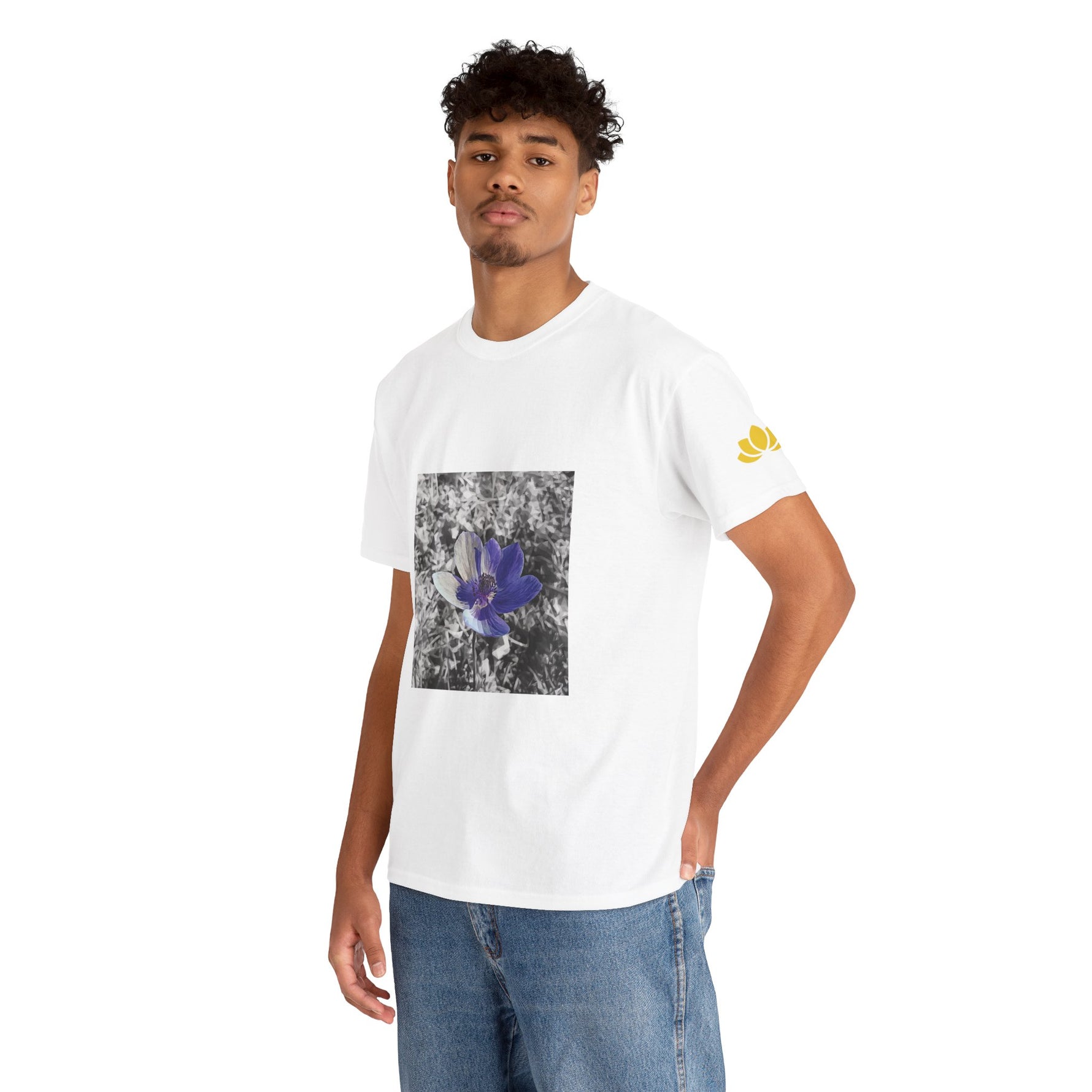 Unisex Heavy Cotton Tee - Poly Art - Flower of Anemone
